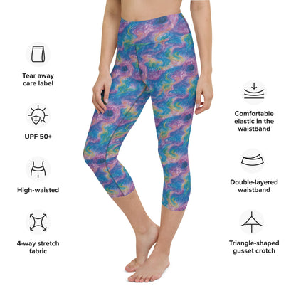 Yoga Capri Leggings - Quantum Drift - by Jelly Kvlt