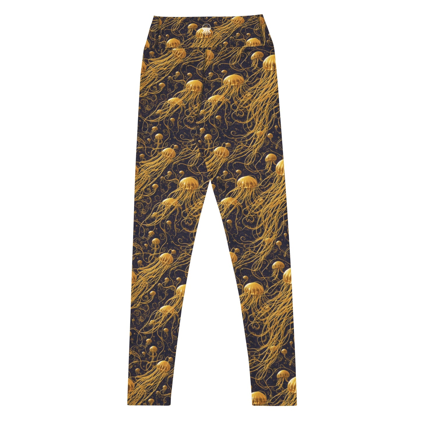 Yoga Leggings - Black and Gold Jellyfishes | Jelly Kvlt