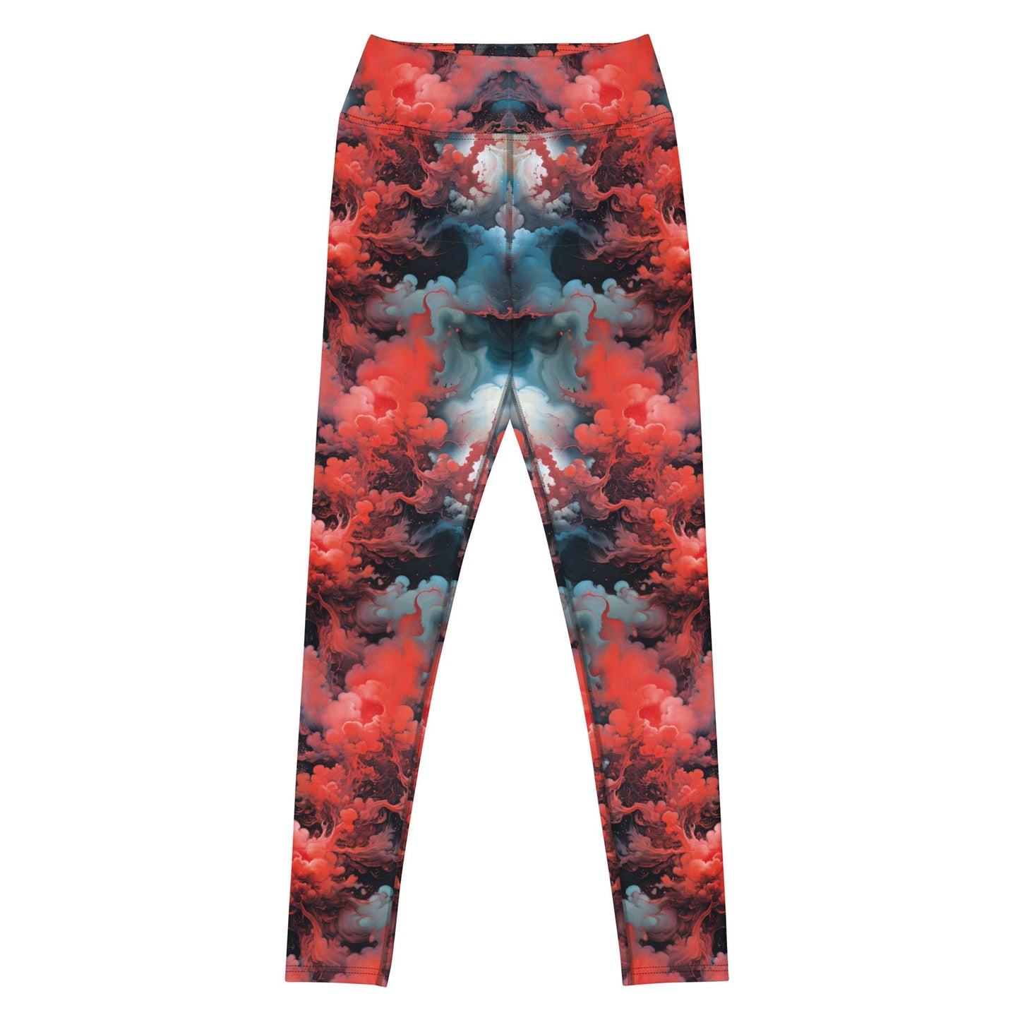 Yoga Leggings - Ethereal Crimson Flow - Dark Jelly Kvlt