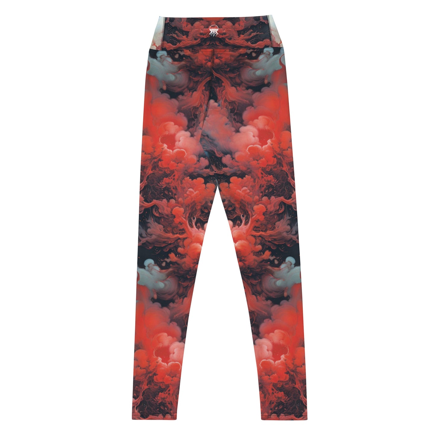 Yoga Leggings - Ethereal Crimson Flow - Dual Harmony Jelly Kvlt