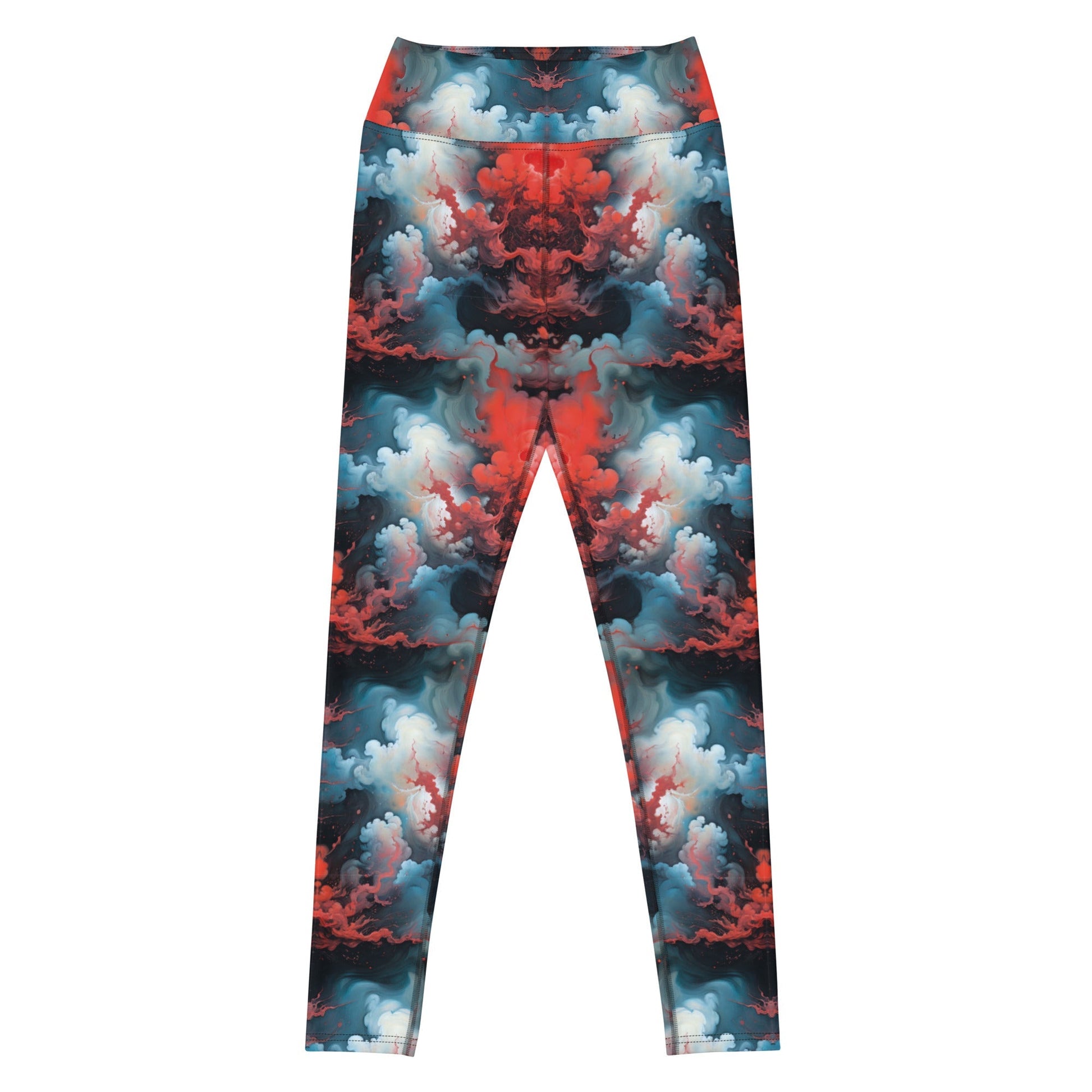 Yoga Leggings - Ethereal Crimson Flow - Light Jelly Kvlt