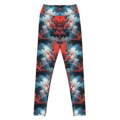 Yoga Leggings - Ethereal Crimson Flow - Light Jelly Kvlt