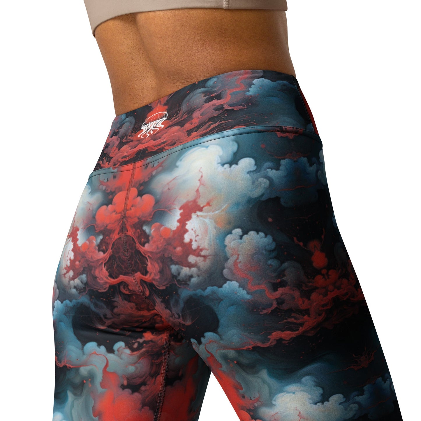 Yoga Leggings - Ethereal Crimson Flow - Light Jelly Kvlt