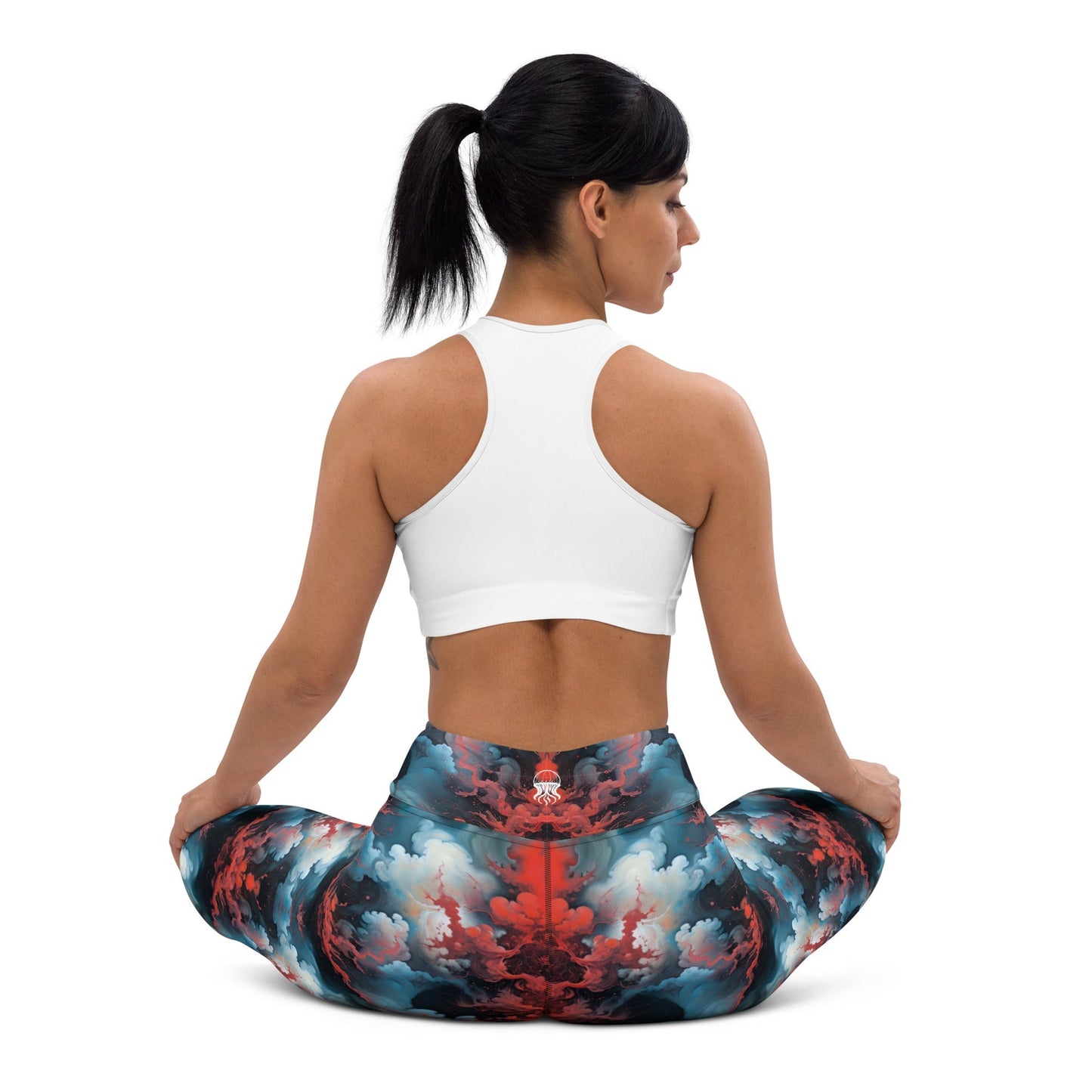 Yoga Leggings - Ethereal Crimson Flow - Light Jelly Kvlt