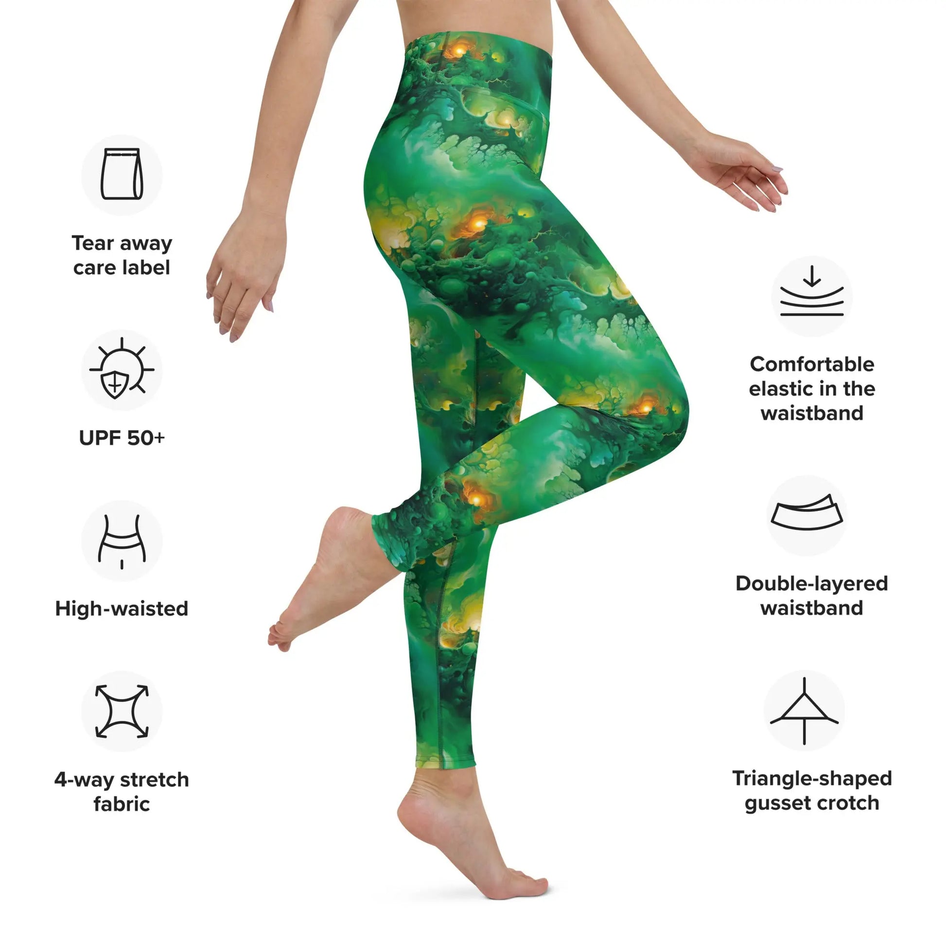 Yoga Leggings - Viridian Shroud - by Jelly Kvlt