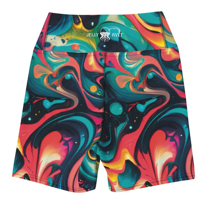 Yoga Shorts - Celestial Splash | Flexible & Stylish by Jelly Kvlt