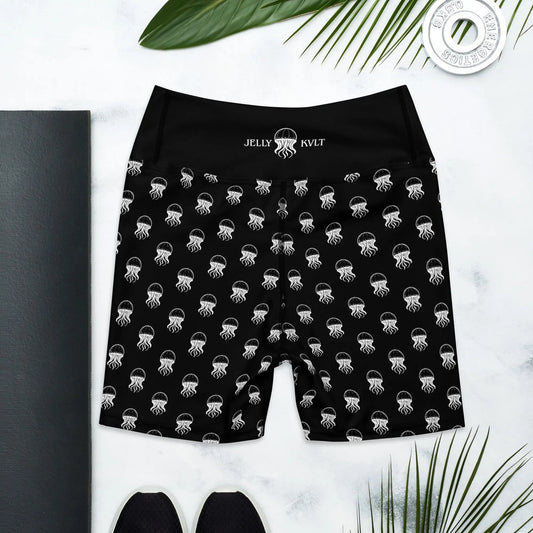 Yoga Shorts - Jellyfish Invaders | Eco-Friendly by Jelly Kvlt