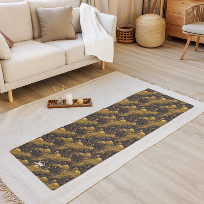 Yoga mat - Black and Gold Jellyfishes - by Jelly Kvlt