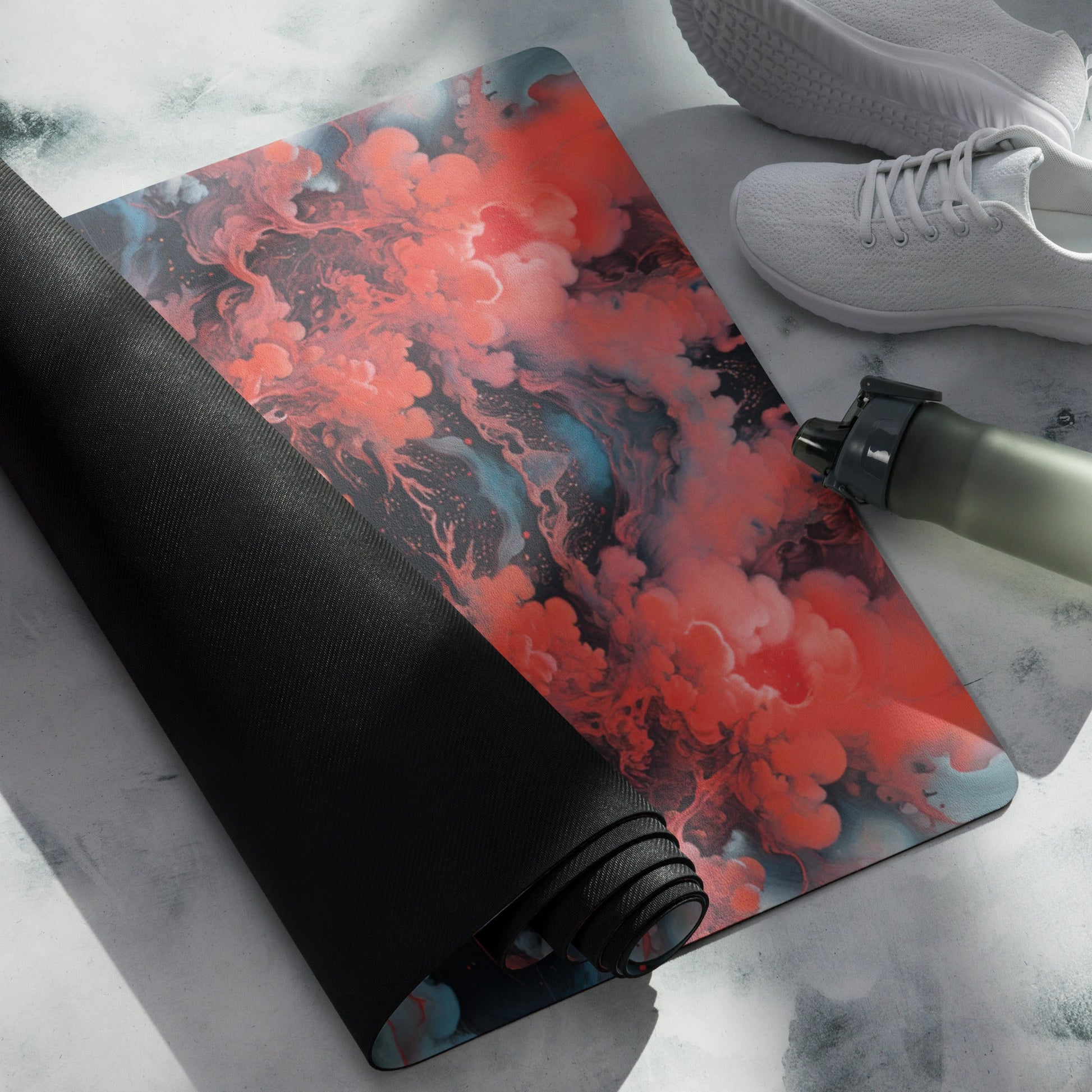 Yoga mat - Ethereal Crimson Flow - Dark Jelly Kvlt