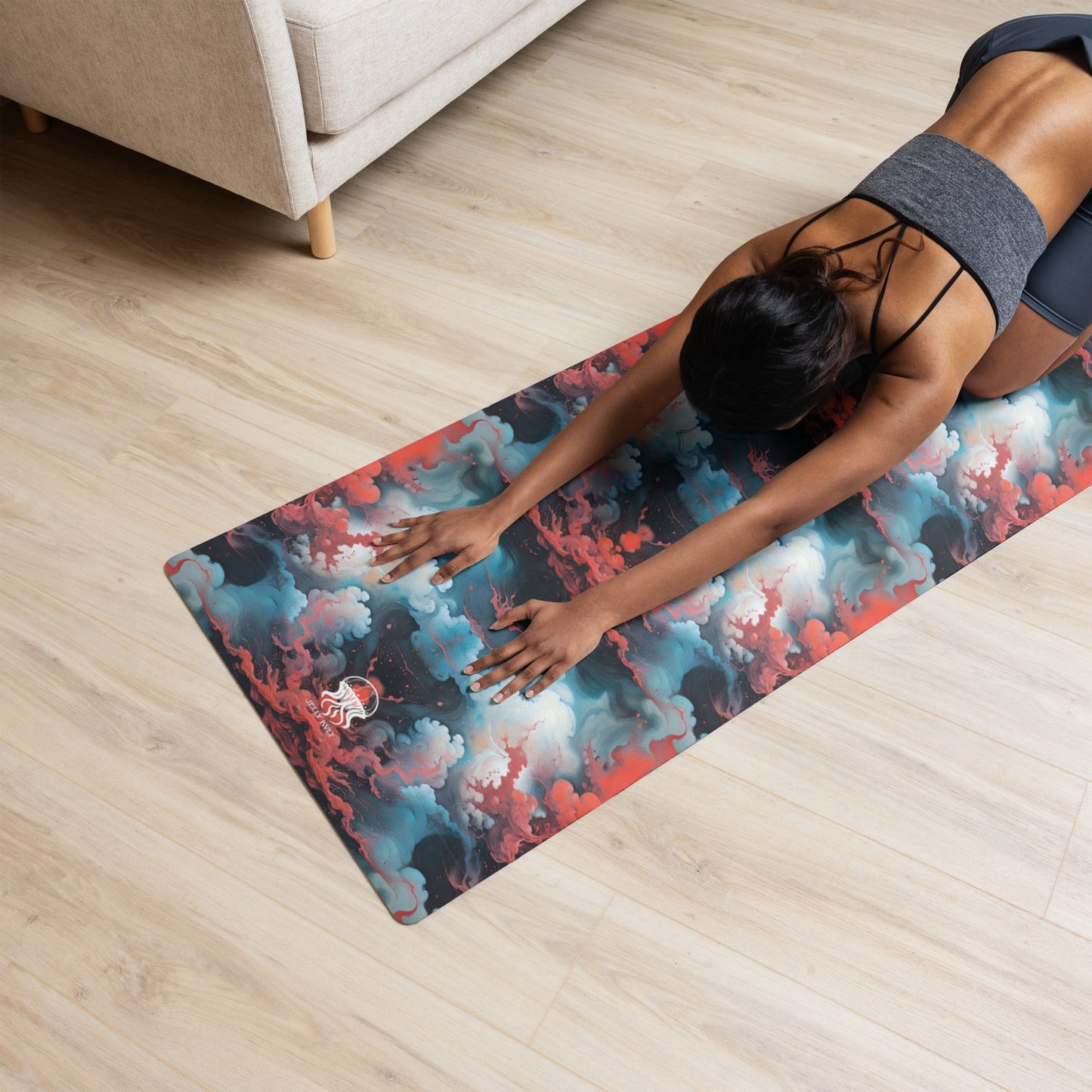 Yoga mat - Ethereal Crimson Flow - Light Jelly Kvlt