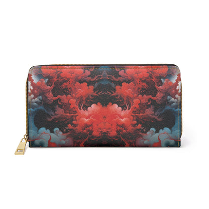 Zipper Wallet - Ethereal Crimson Flow - Dark - by Jelly Kvlt