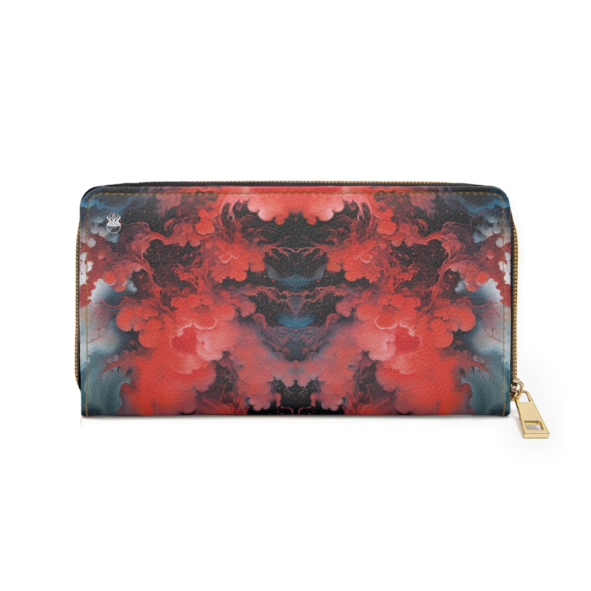 Zipper Wallet - Ethereal Crimson Flow - Dark - by Jelly Kvlt