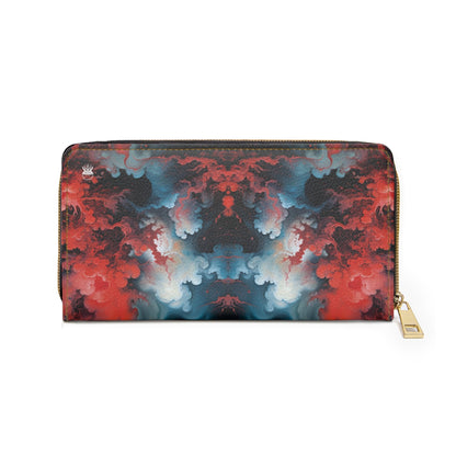 Zipper Wallet - Ethereal Crimson Flow - Light - by Jelly Kvlt