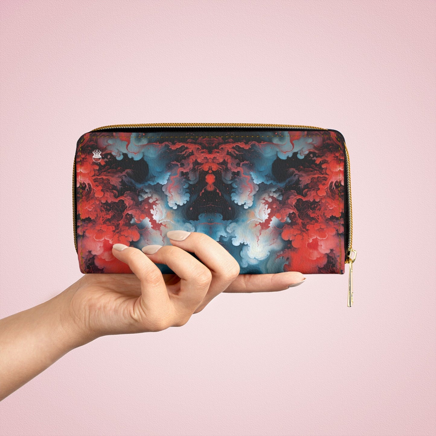 Zipper Wallet - Ethereal Crimson Flow - Light - by Jelly Kvlt