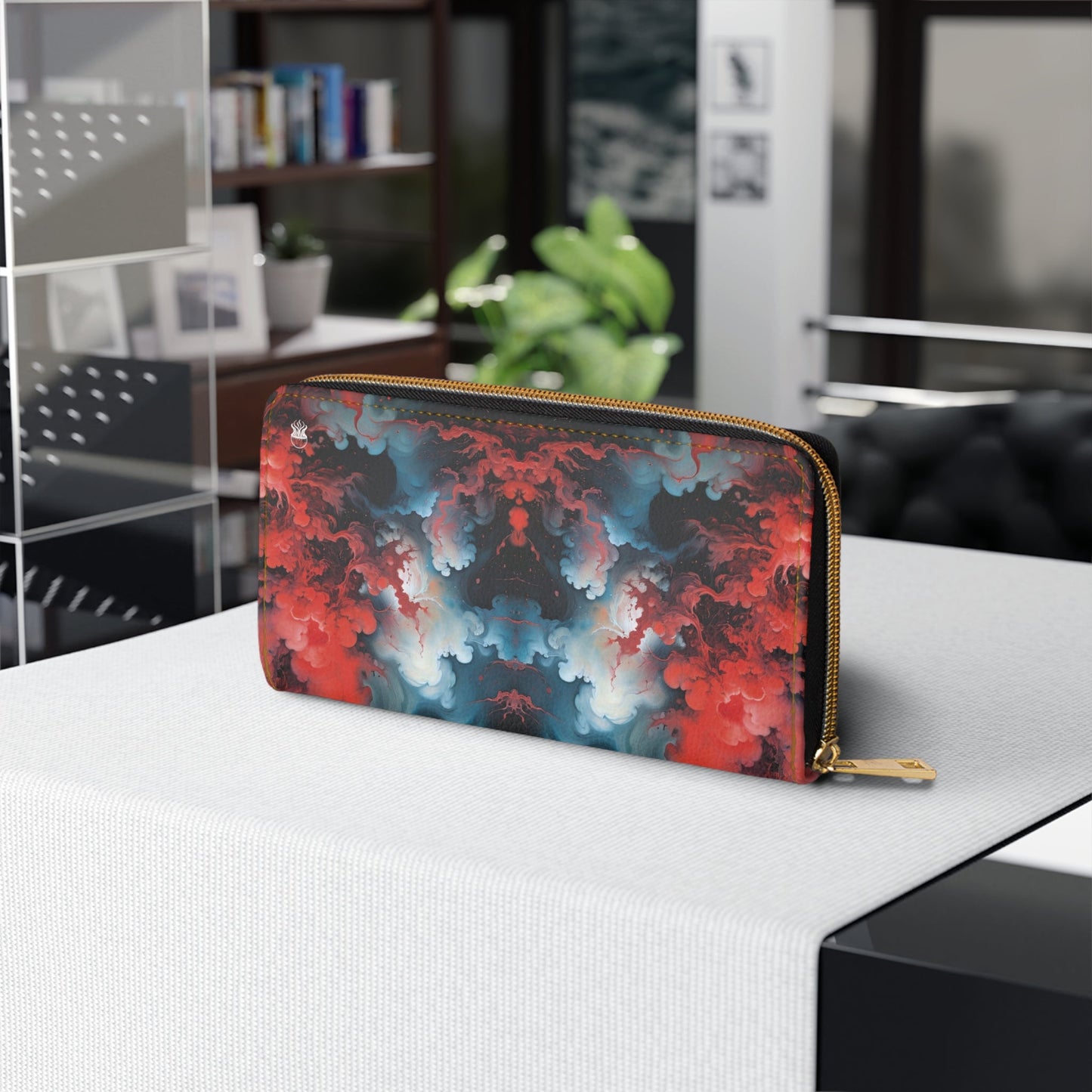 Zipper Wallet - Ethereal Crimson Flow - Light - by Jelly Kvlt