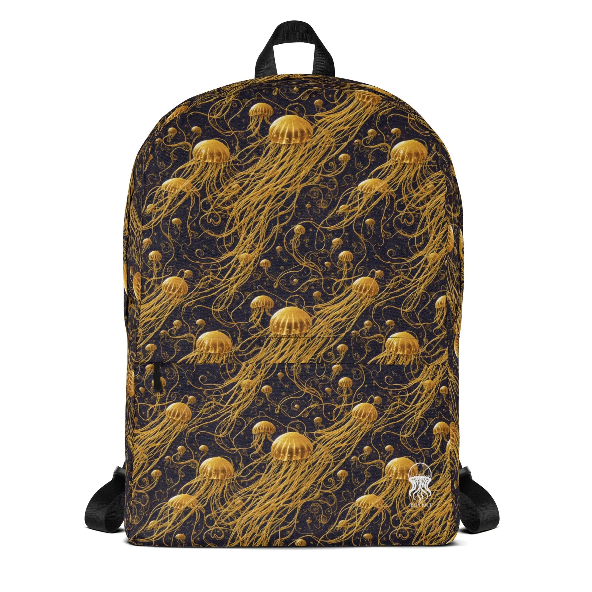 Backpack - Black and Gold Jellyfishes - by Jelly Kvlt