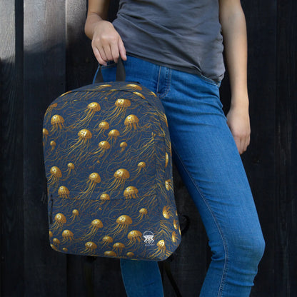 Backpack - Blue and Gold Jellyfishes - by Jelly Kvlt