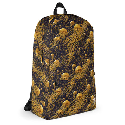 Backpack - Black and Gold Jellyfishes - by Jelly Kvlt