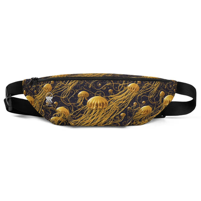 Fanny Pack - Black and Gold Jellyfishes - by Jelly Kvlt