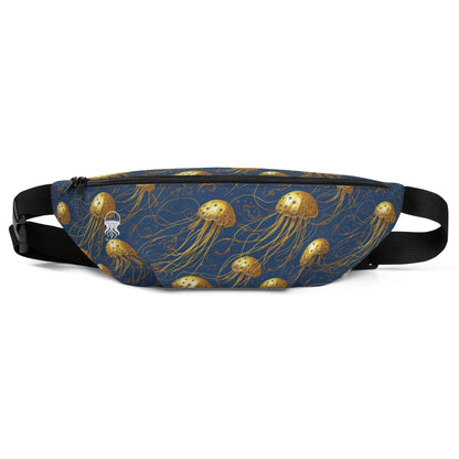 Fanny  Pack - Blue and Gold Jellyfishes - by Jelly Kvlt