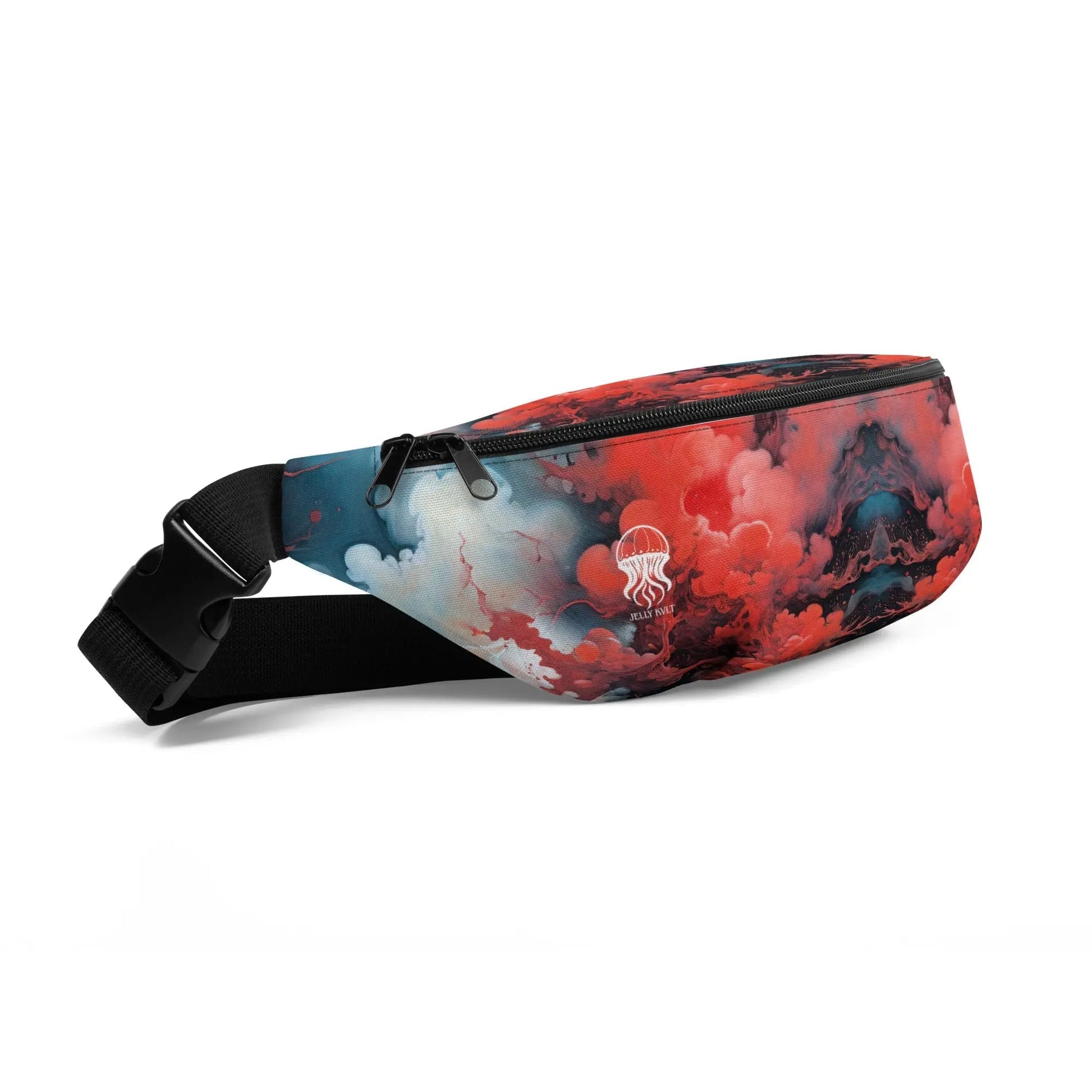 Fanny Pack - Ethereal Crimson Flow - Dark - by Jelly Kvlt