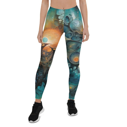 Women's Mid-Rise Leggings - Astral Tempest - by Jelly Kvlt