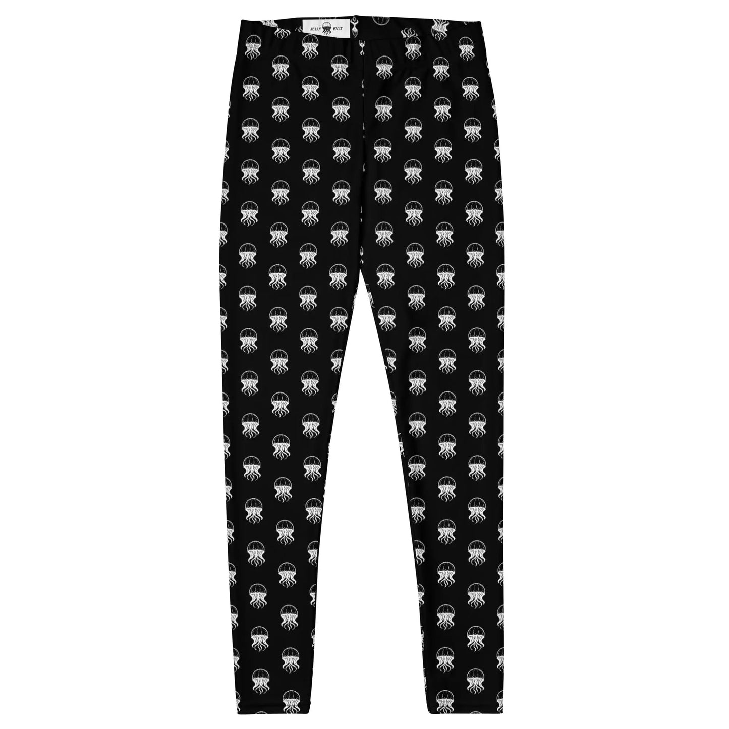 Women's Mid-Rise Leggings - Jellyfish Invaders: Comfort & Retro Style