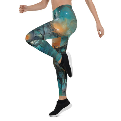 Women's Mid-Rise Leggings - Astral Tempest - by Jelly Kvlt