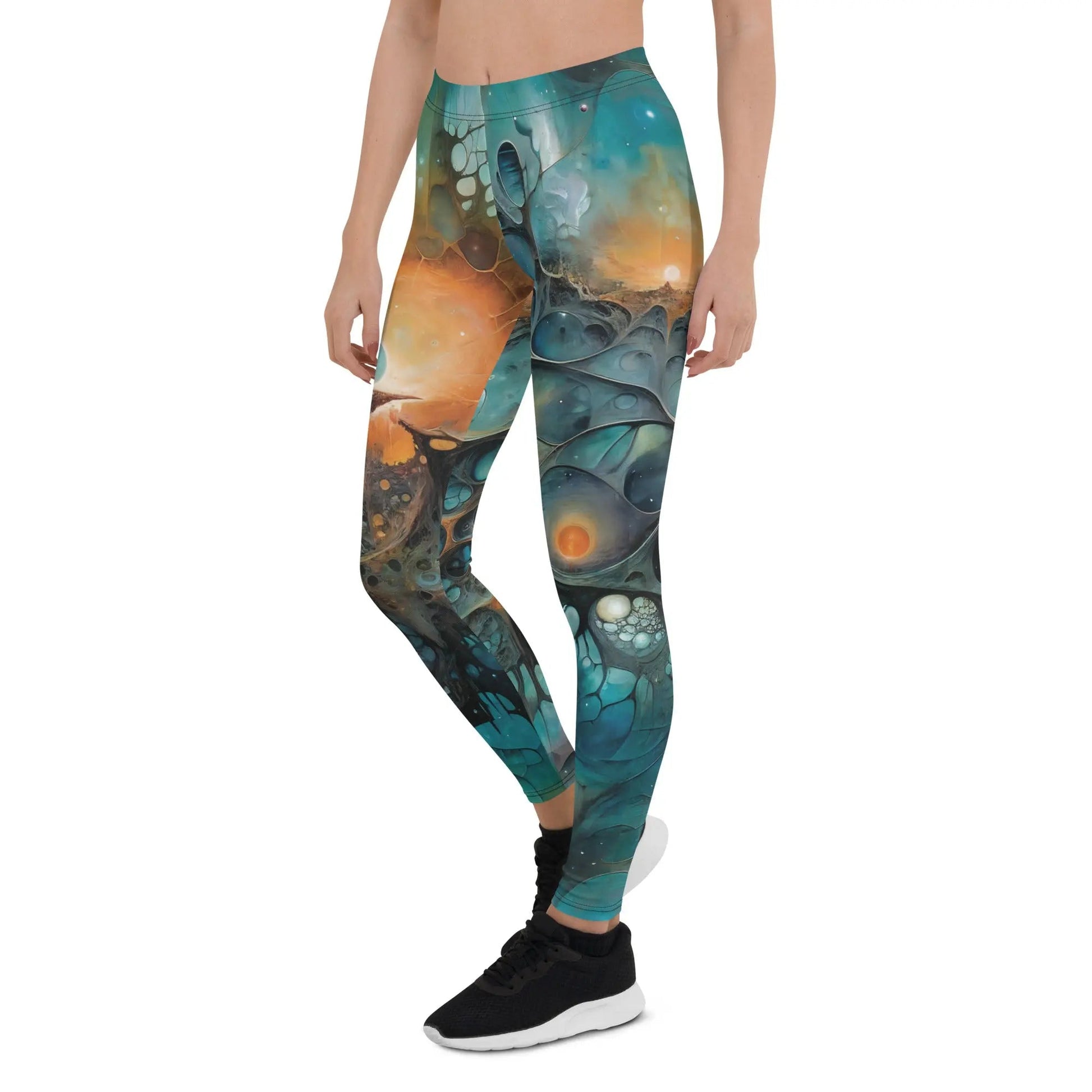 Women's Mid-Rise Leggings - Astral Tempest - by Jelly Kvlt