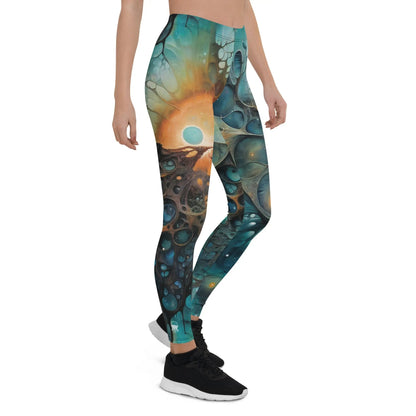 Women's Mid-Rise Leggings - Astral Tempest - by Jelly Kvlt