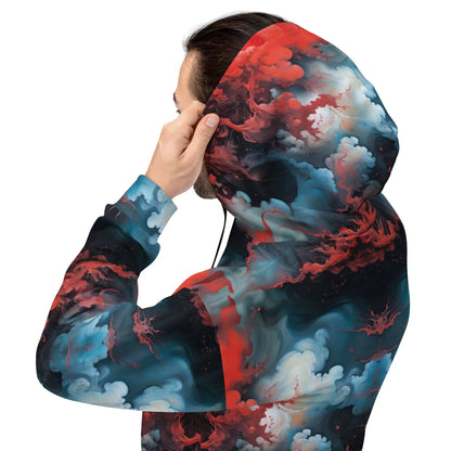 Unisex Comfort Hoodie - Ethereal Crimson Flow - Light - by Jelly Kvlt