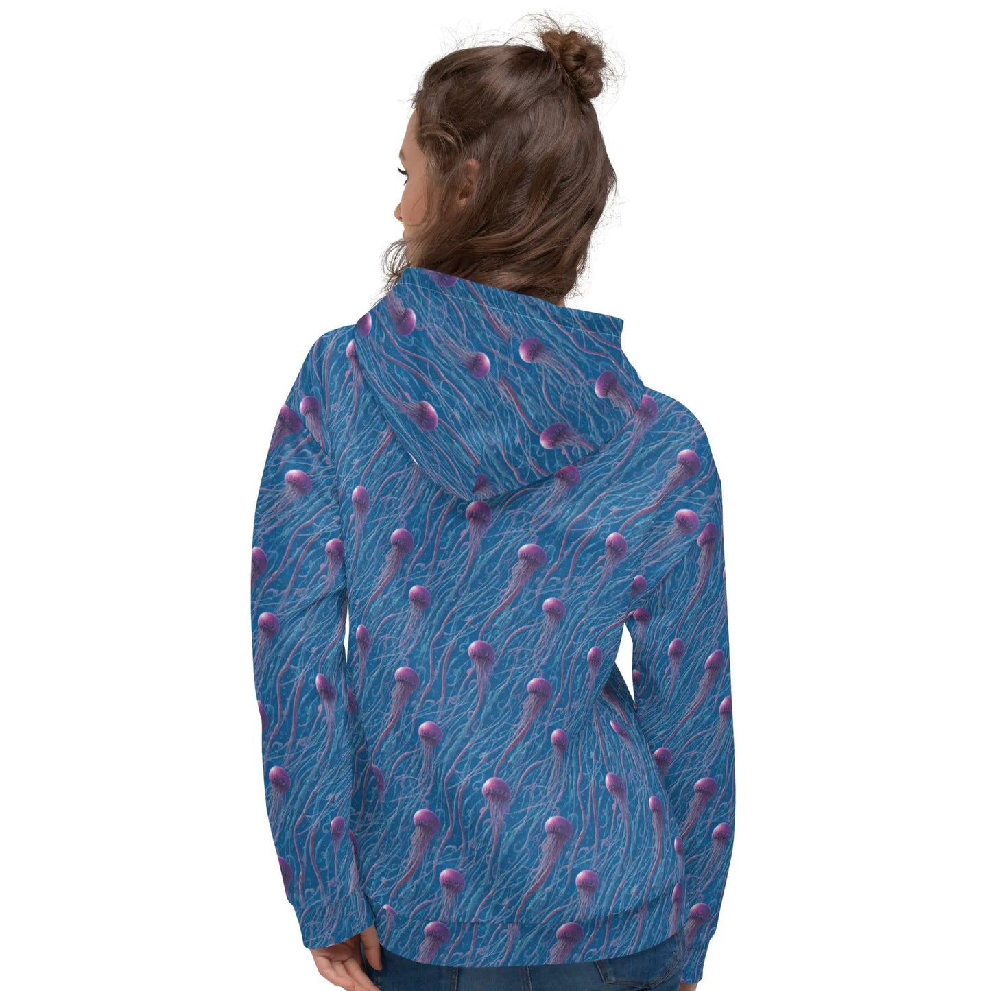 Unisex Comfort Hoodie - Blue and Violet Jellyfishes - by Jelly Kvlt