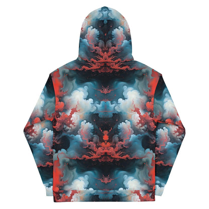 Unisex Comfort Hoodie - Ethereal Crimson Flow - Light - by Jelly Kvlt