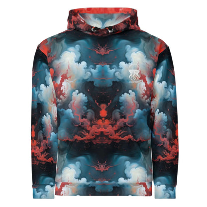 Unisex Comfort Hoodie - Ethereal Crimson Flow - Light - by Jelly Kvlt