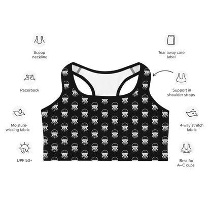 Sports Bra - Jellyfish Invaders: Comfort & Cosmic Style