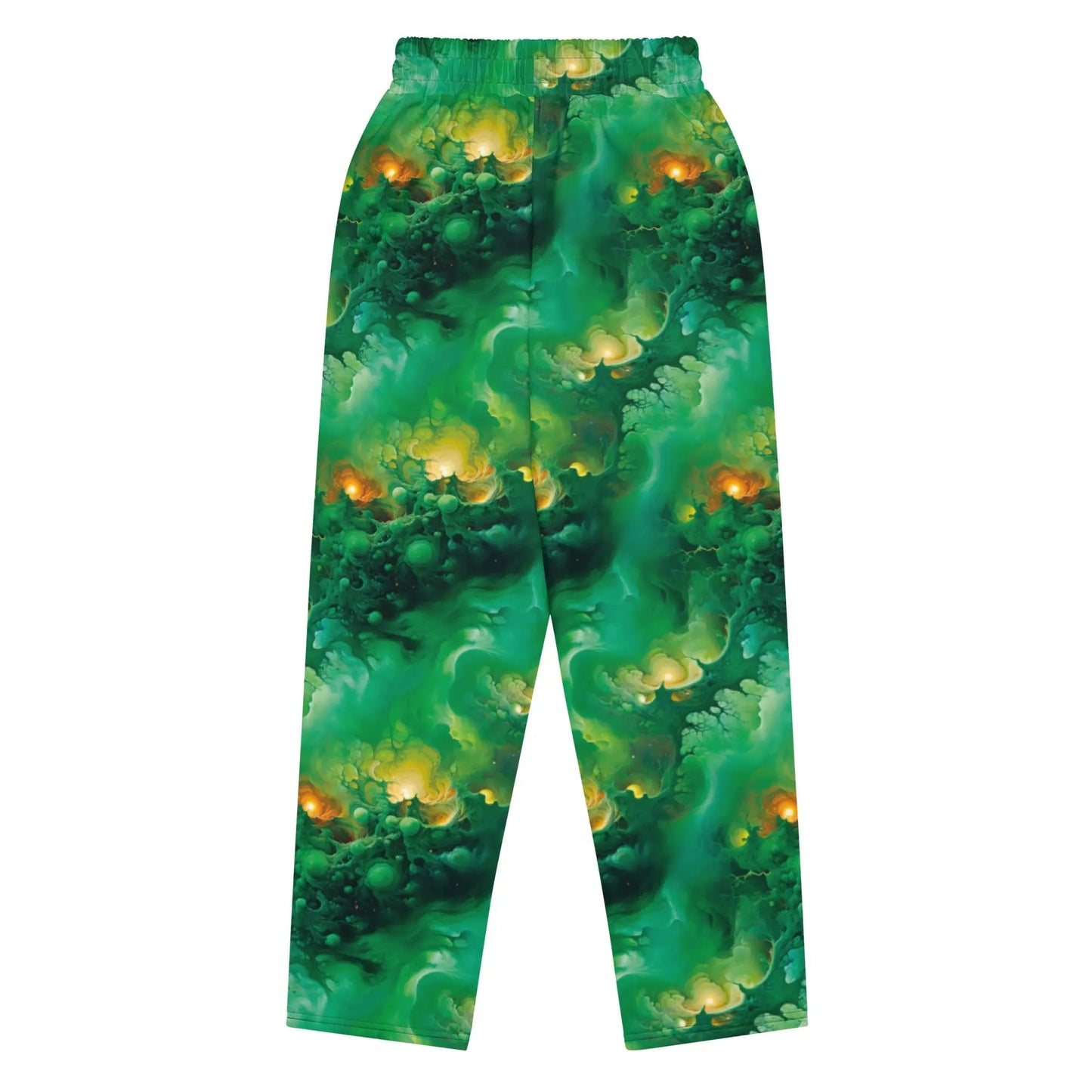 Unisex Wide-leg Joggers - Viridian Shroud - by Jelly Kvlt