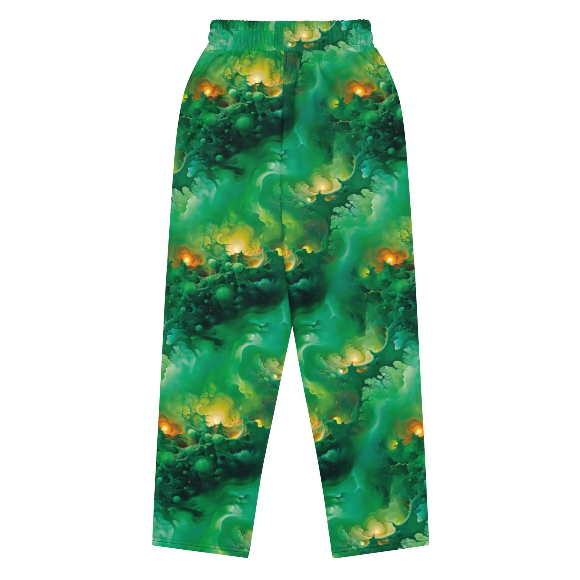 Unisex Wide-leg Joggers - Viridian Shroud - by Jelly Kvlt