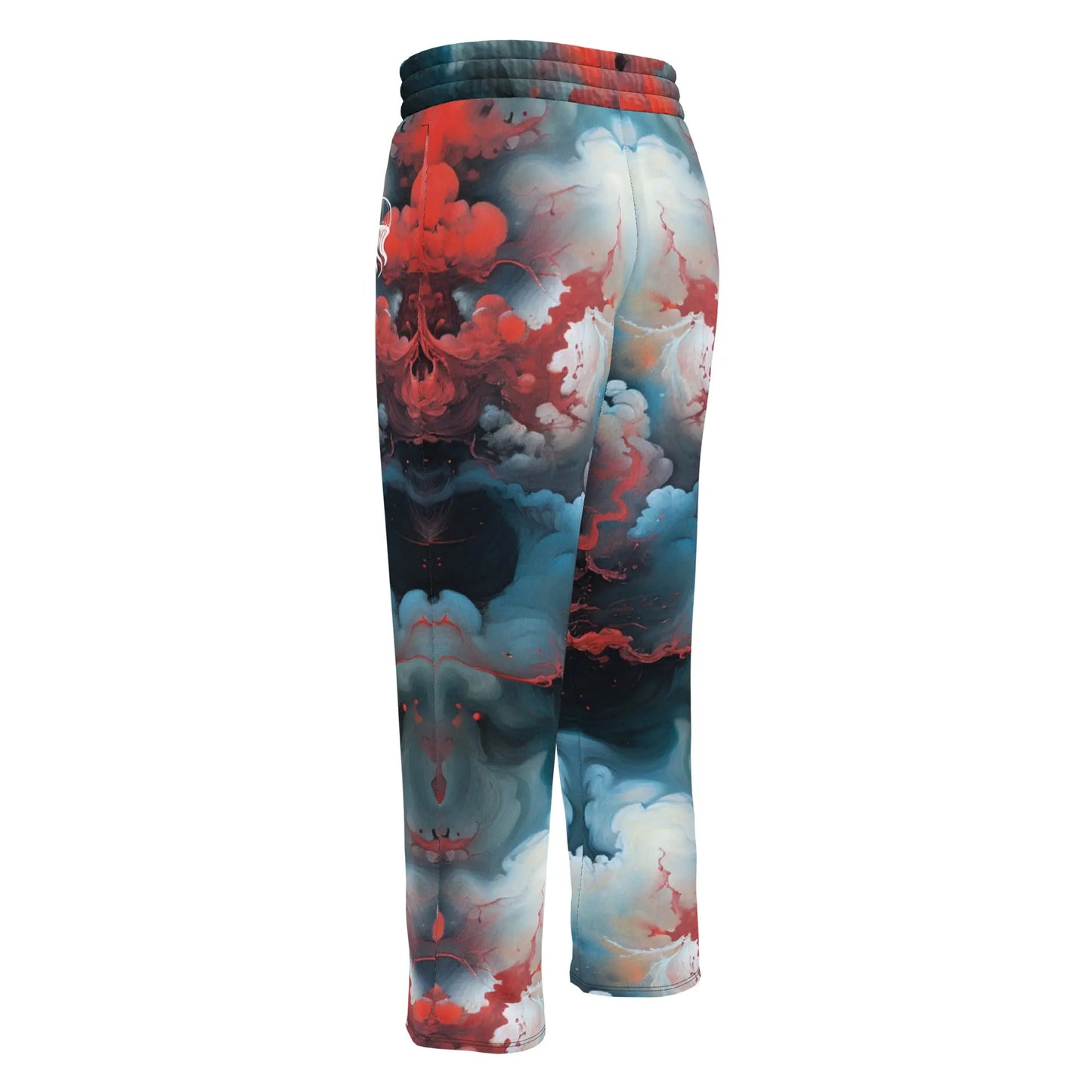 Unisex Wide-leg Joggers - Ethereal Crimson Flow - Light - by Jelly Kvlt