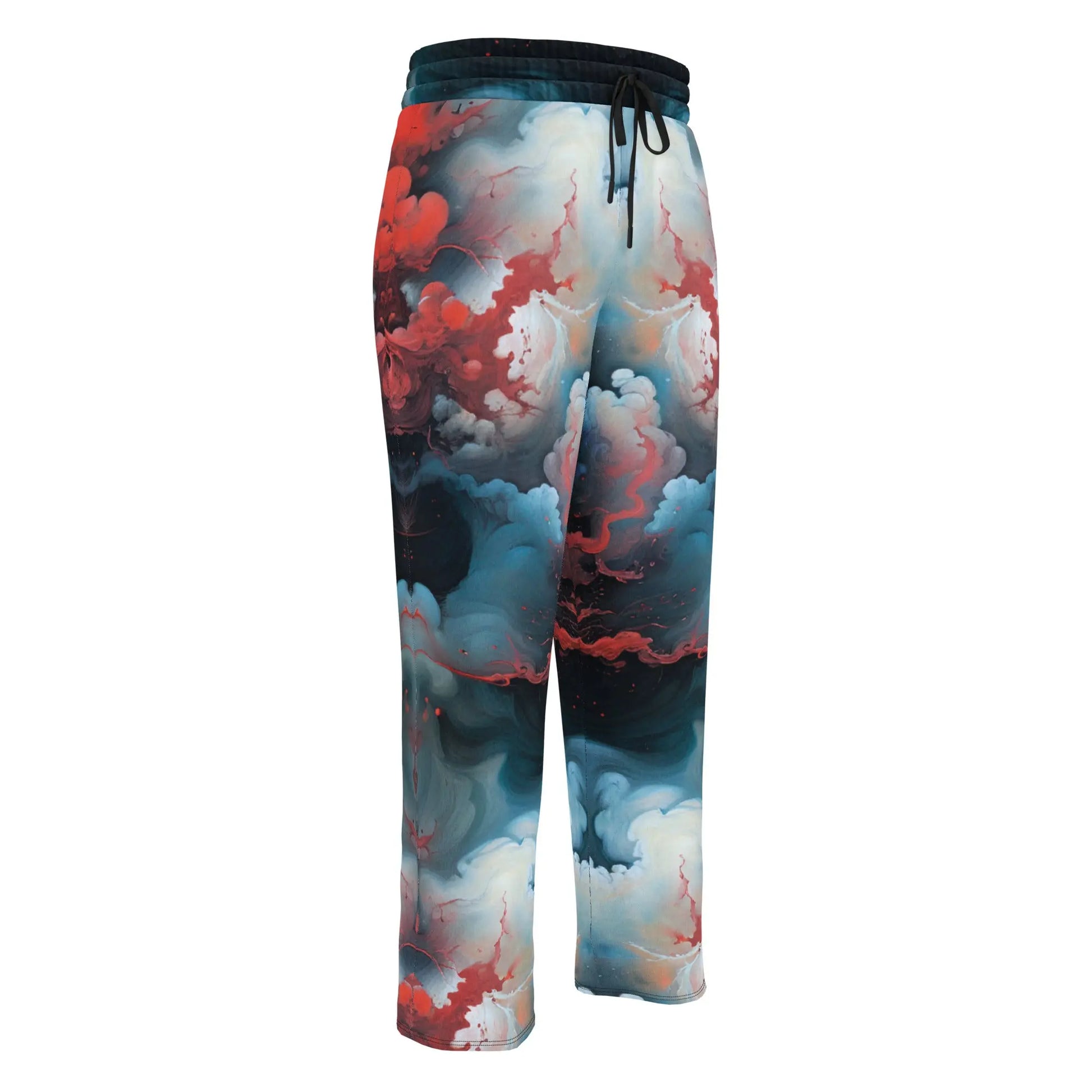 Unisex Wide-leg Joggers - Ethereal Crimson Flow - Light - by Jelly Kvlt