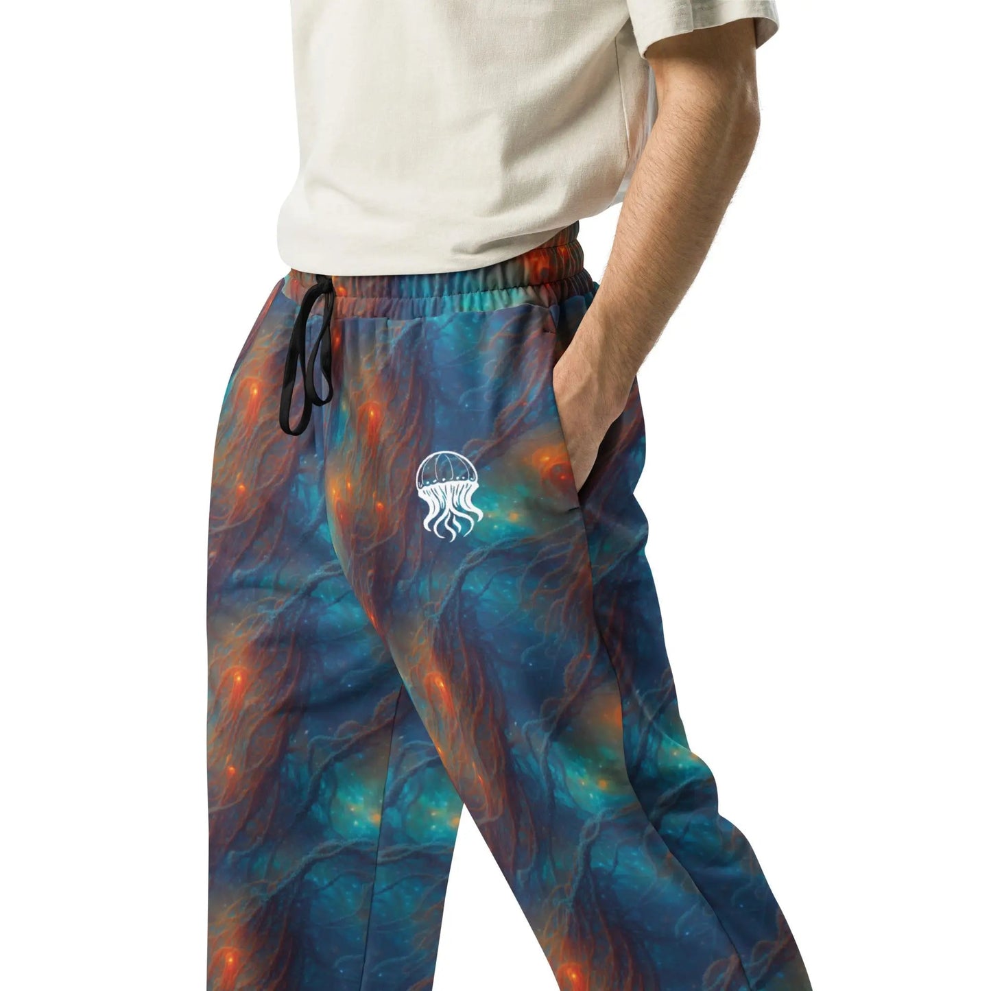 Unisex Wide-leg Joggers - Nebular Nexus - by Jelly Kvlt