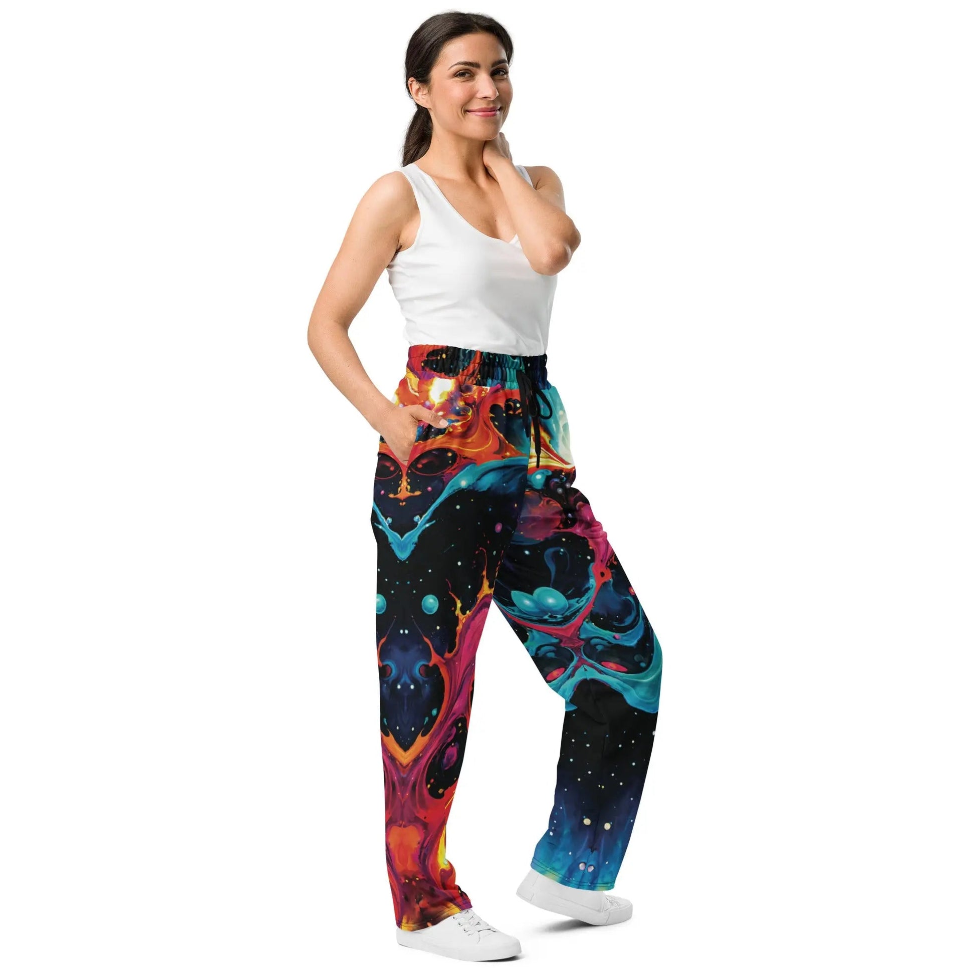 Unisex Wide-leg Joggers - Astral Tempest - by Jelly Kvlt