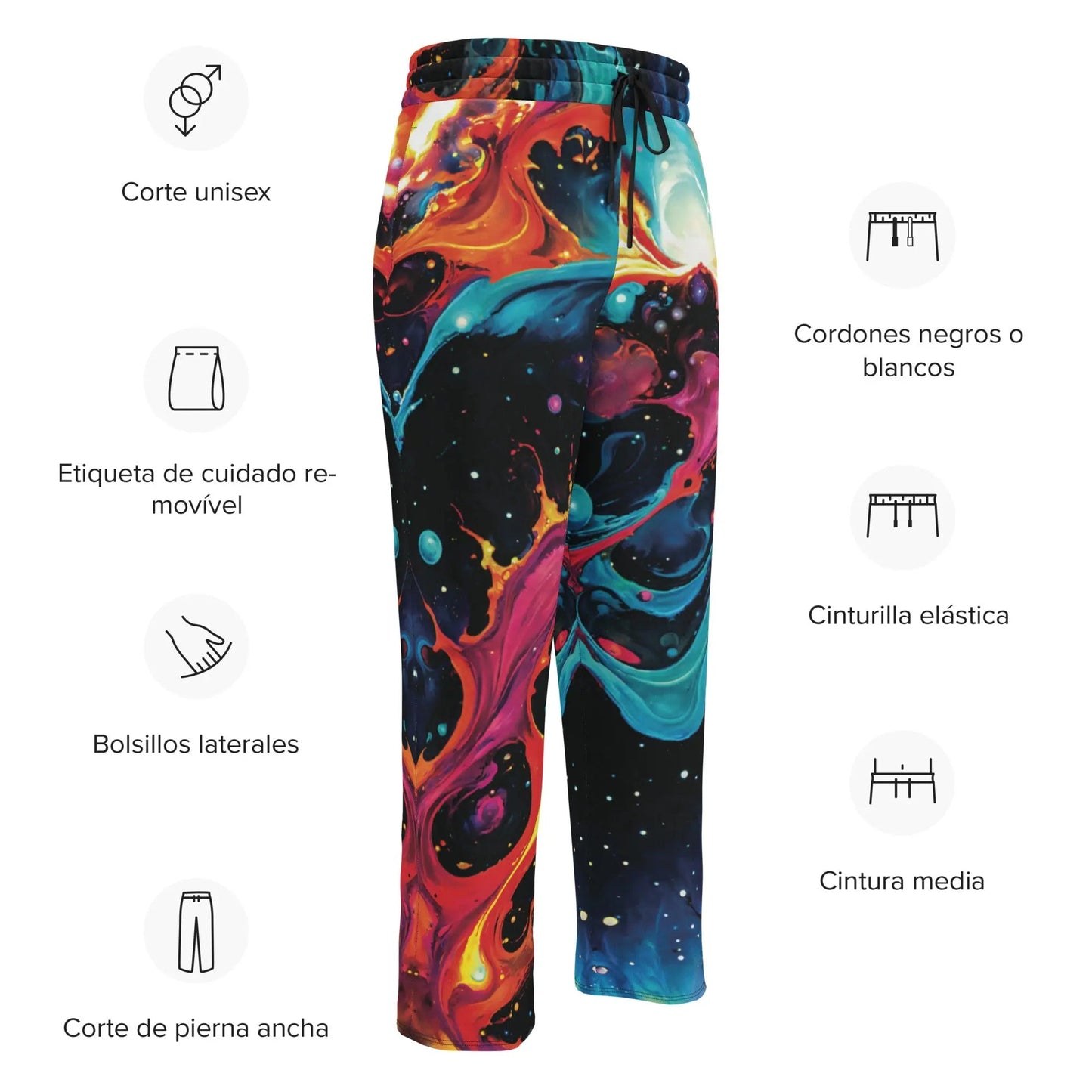 Unisex Wide-leg Joggers - Astral Tempest - by Jelly Kvlt