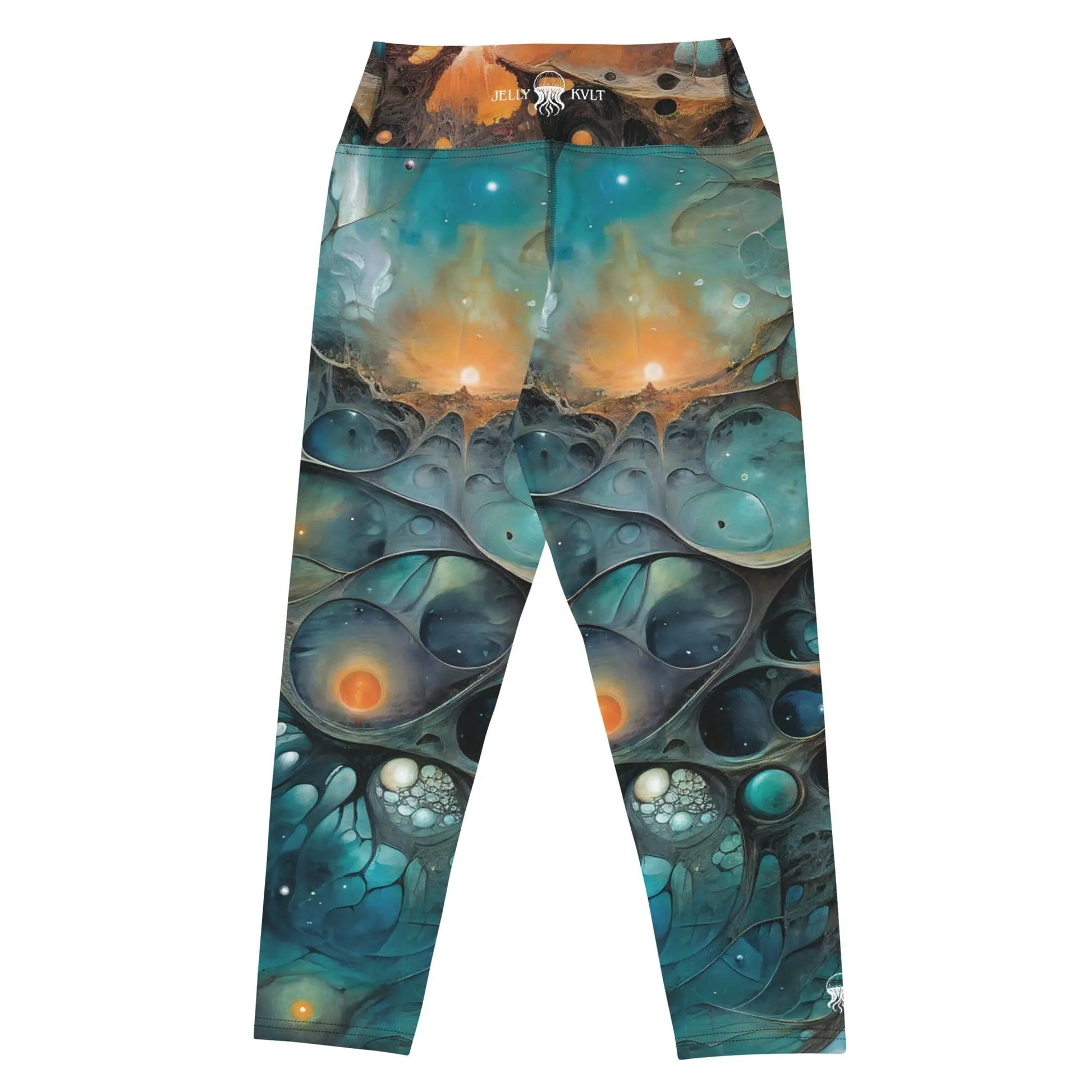 Yoga Capri Leggings - Chthonic Echoes - by Jelly Kvlt