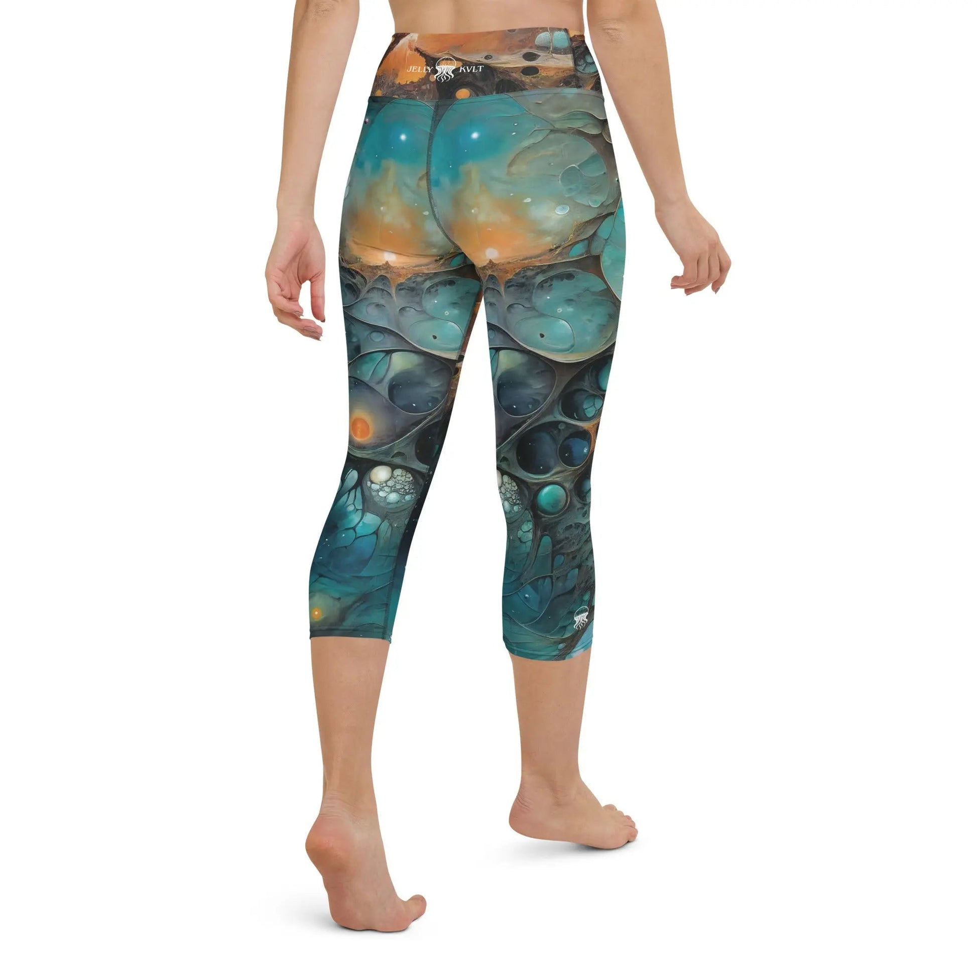 Yoga Capri Leggings - Chthonic Echoes - by Jelly Kvlt