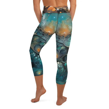 Yoga Capri Leggings - Chthonic Echoes - by Jelly Kvlt