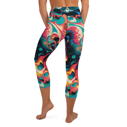 Yoga Capri Leggings - Celestial Splash | Stylish & Flexible by Jelly Kvlt