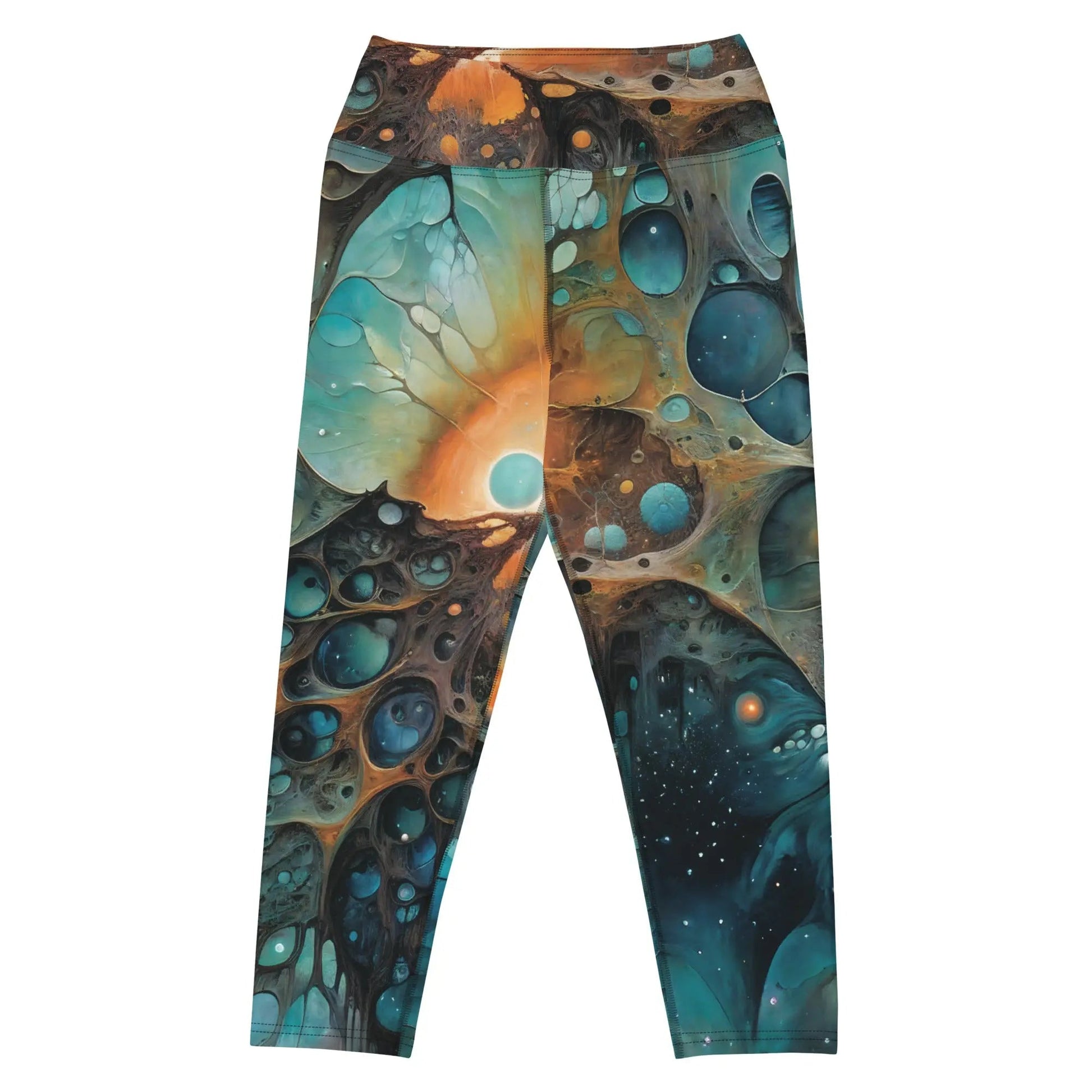 Yoga Capri Leggings - Chthonic Echoes - by Jelly Kvlt