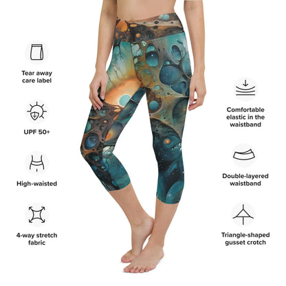 Yoga Capri Leggings - Chthonic Echoes - by Jelly Kvlt