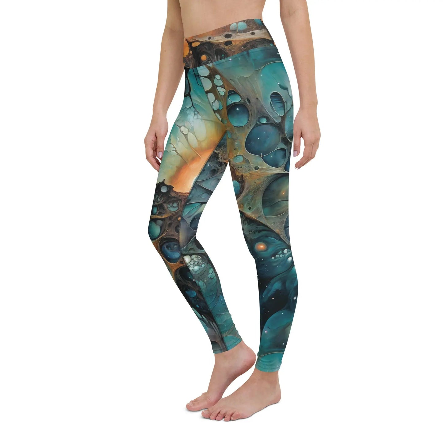 Yoga Leggings - Chthonic Echoes - by Jelly Kvlt