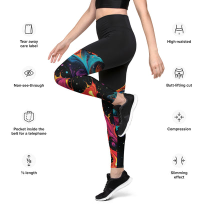 Compression Leggings - Astral Tempest by Jelly Kvlt